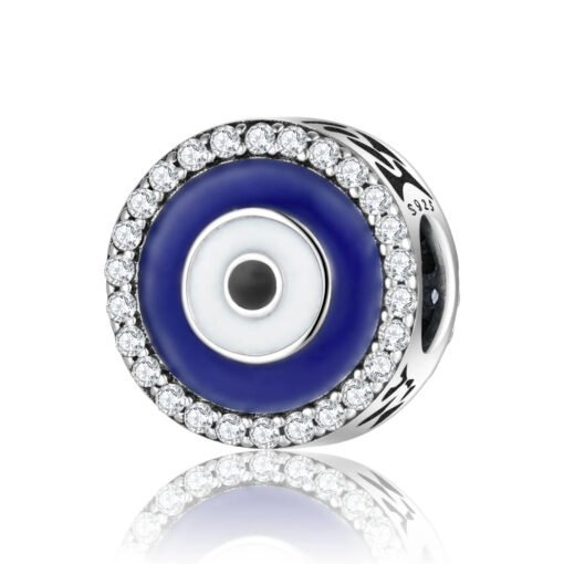 Evil Blue Eye Emaille Charm mit Zirkon