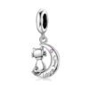 Katze & Mond Charm – 925er Sterlingsilber