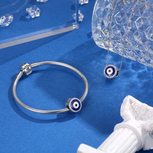 Evil Blue Eye Emaille Charm mit Zirkon – Bild 4