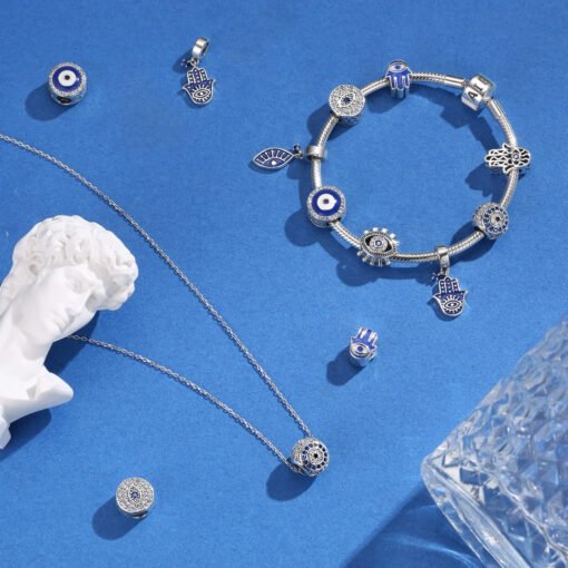 Evil Blue Eye Emaille Charm mit Zirkon – Bild 3